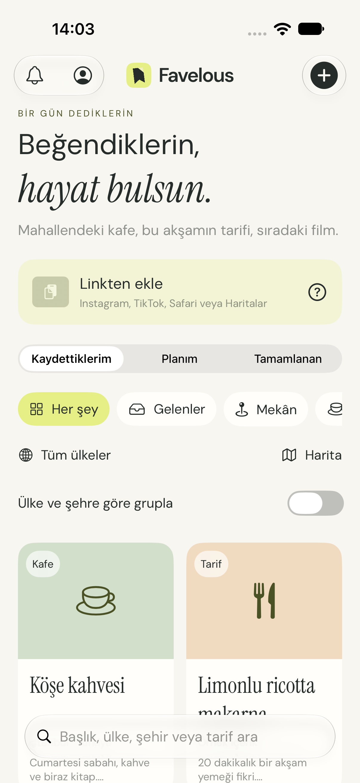 Favelous iPhone uygulamasında kayıt kitaplığı